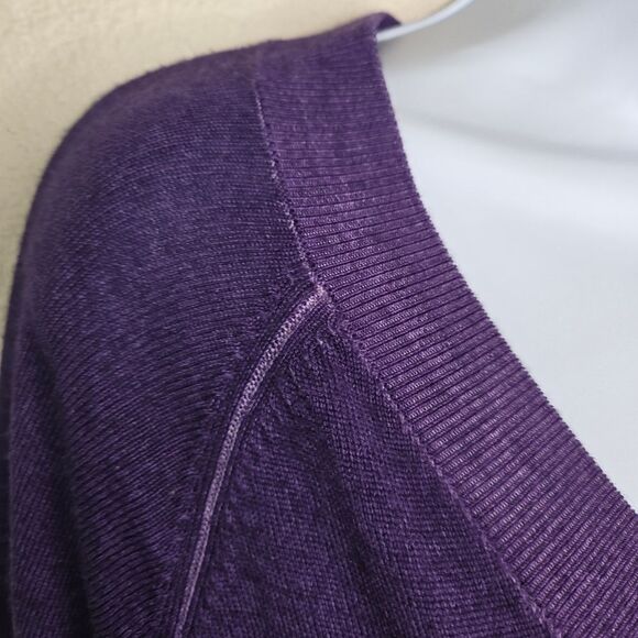 Pendleton Lightweight Purple V-neck Wool Sweater Size Large - Picture 3 of 7